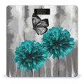 Gray Teal Flower Butterfly Bathroom ScaleHighly Accurate Digital Weighing Machine for People Bright LED Display Weight Scale for The Aldult Home Use