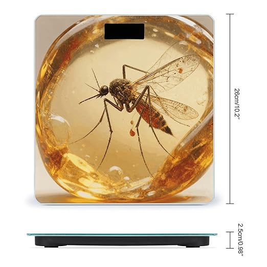 Amber Mosquito Scale for Body Weight Sturdy Tempered Glass Weighing Scales with LCD Display Accurate Digital Bathroom Scale Convenient Body Fat Smart Scales Easy Read