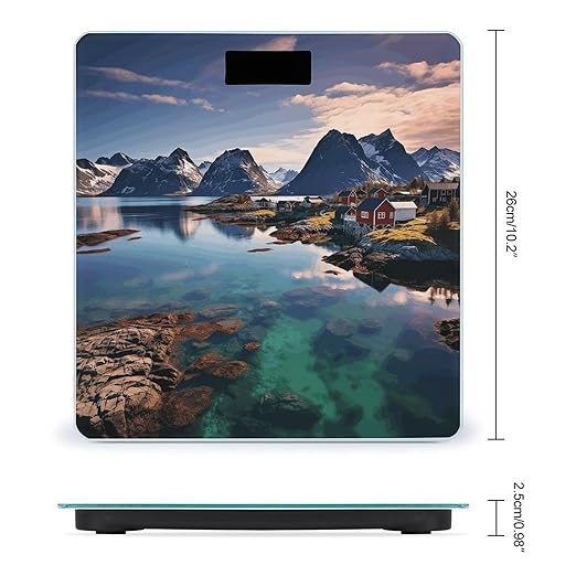 Norway IslandsScale for Body Weight with LCD High Precision Weighing Scales Fashion Sturdy Tempered Glass Weight Scales Easy-to-Read Digital Bathroom Scale for Daily 400lb