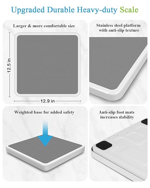 Medical Scale for Body Weight with Digital Display 660 lb Limit High Accuracy Medical Grade Floor Scale Heavy Duty kg/oz/lb Settings AC Adapter &amp Battery Included Portable Home &amp Physici