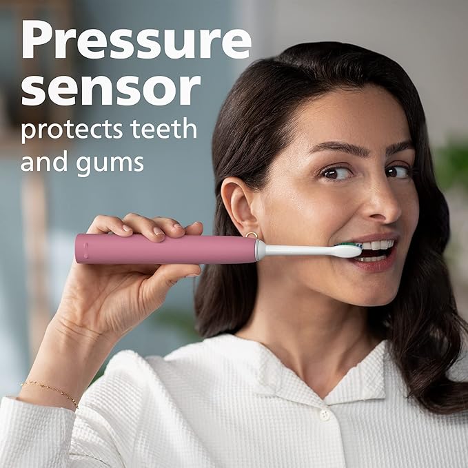 Philips Sonicare 3100 Power Toothbrush Rechargeable Electric Toothbrush with Pressure Sensor Deep Pink HX3681/06