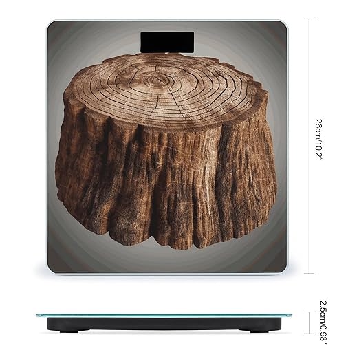 Stump of Oak Tree Bathroom Scale for Body Weight 400 Lb Weight Scale with High Precision Sensors Tempered Glass Highly Accurate Digital Weighing Machine for People