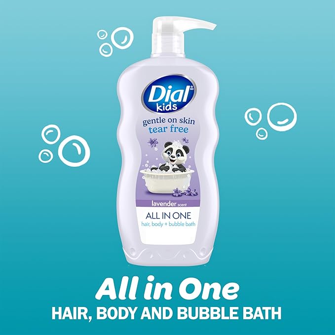 Dial Kids 3-in-1 Body+Hair+Bubble Bath Lavender Scent 24 fl oz (Pack of 4)
