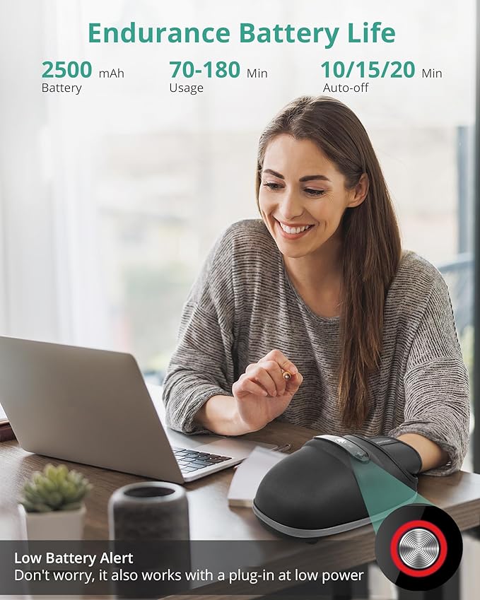 Medcursor Hand Massager with Heat and Compression – Cordless Design with Acupressure Beads Multiple Massage Modes Dual Heat Levels Built-in Timer