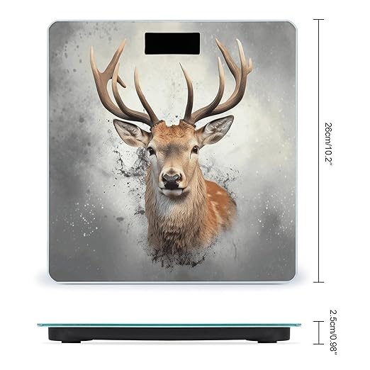 Animal Deer Digital Bathroom Scale for Body Weight Weighing Scale with Backlit LCD Display High Precision Measurements &amp Measures Weight Up to 180kg