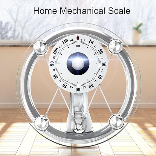 Mechanical Weight Scale Large Dial for Accurate Measurement No Battery Measuring Weight Up to 120kg Easy to Use Mechanical Bathroom Scales