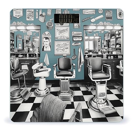 Barber Shop Scale for Body Weight High Precision Digital Weight Scales with LCD Display Anti-Slip Sturdy Slim Tempered Glass Bathroom Scale for Home Use