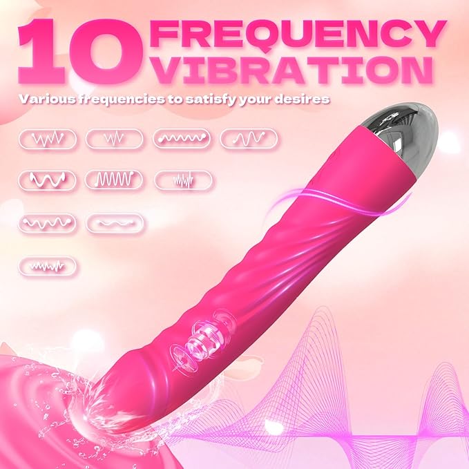 Portable Vibrating Massager -Clitioral Sucker Relaxes Muscles Viboators Toy 7 Modes Couples - for Body and Back Foot Silent Personal for Sports Massage Adult Tools Relaxation 1104Q4 (Pink)