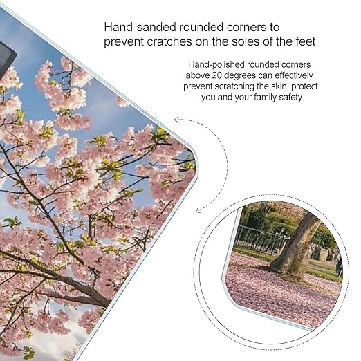 Pink Cherry Blossoms Scale for Body Weight Smart Scales Digital Bathroom Scale High Precision Weighing Scales with Large Display Weighing Machine for People
