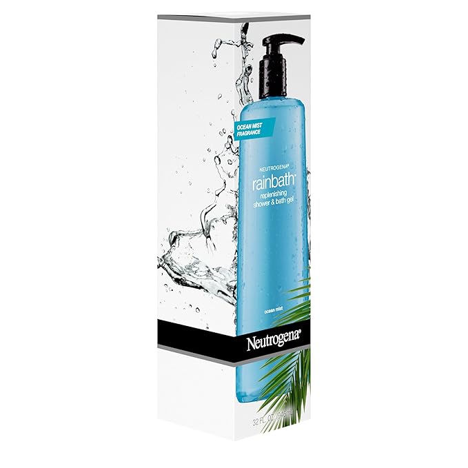 Neutrogena Rainbath Replenishing Shower and Bath Gel -Refreshing Body Wash with Moisturizing Formula for Soft Skin Ocean Mist Scent 32 fl. oz. (946 mL) Pump Bottle