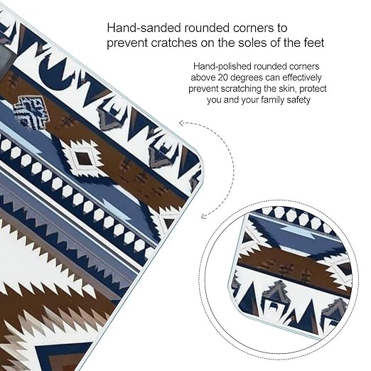Digital Bathroom Weighing Scale Energy Saving Scale Smart Scale for Body Weight Colorful Surf Blue Tribal Navajo Aztec Geometric Ethnic Pattern