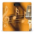 Microphone with Music Notes Scale for Body Weight Anti-Slip Sturdy Tempered Glass Weighing Machine Highly Digital Accurate Bright LCD Bathroom Scale for Household Gift