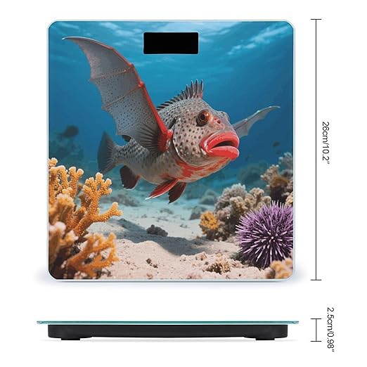 Red-lipped Batfish Scale for Body Weight Sturdy Tempered Glass Weighing Scales with LCD Display Accurate Digital Bathroom Scale Convenient Body Fat Smart Scales Easy Read