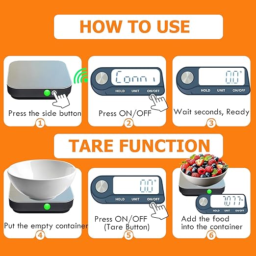 11lb Digital Kitchen Food Scale with Pull Out Display &amp Meat Thermometer 0.1g Precision Wireless Scale for Baking 304 Stainless Steel LED Screen 5 Units USB Rechargeable