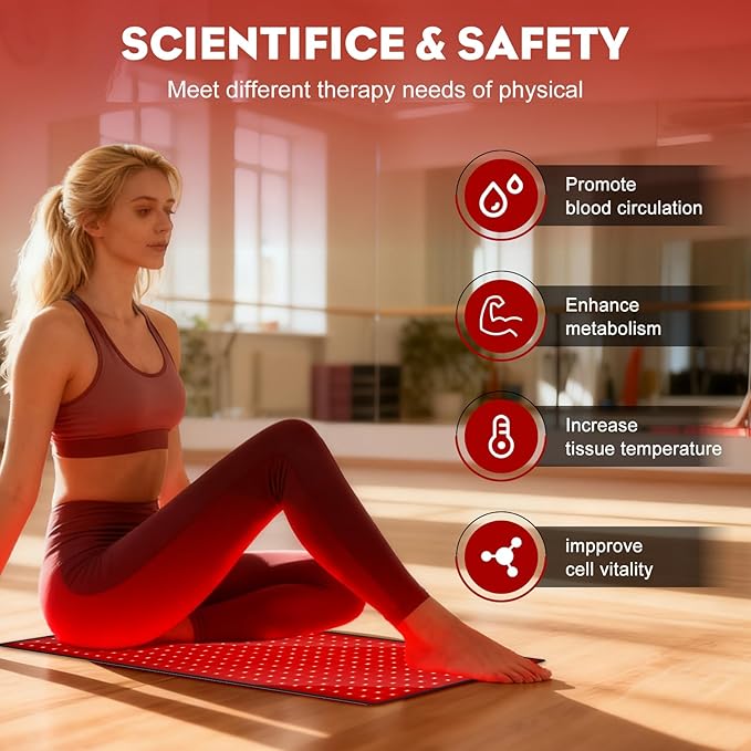 Red Light Therapy Mat for Body 31.9 x 14.2 Large Red Light Therapy Pad with Protection Device 660nm &amp 850nm Infrared Light Therapy Wrap for Body Back Waist Shoulder Knee Joint Gift for Women