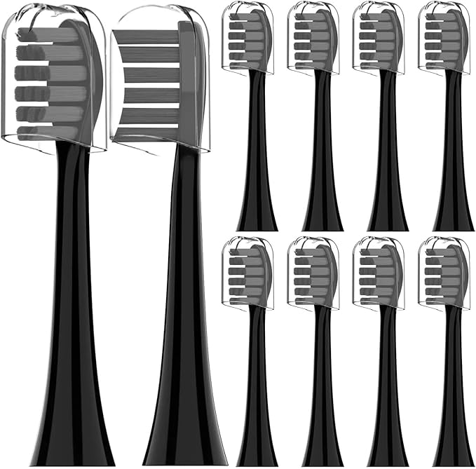 Compatible with Variations The Electric Toothbrush Replacement Brush Heads for with Protection Cover(Black)
