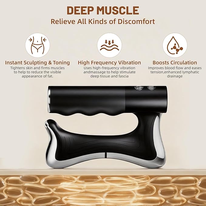 OTBK Electric Muscle Scraper — Portable Recovery Tool with 3 Modes: Vibration Heating and Gentle Pulse Technology (OTBK-Electric Fascia Cutter)