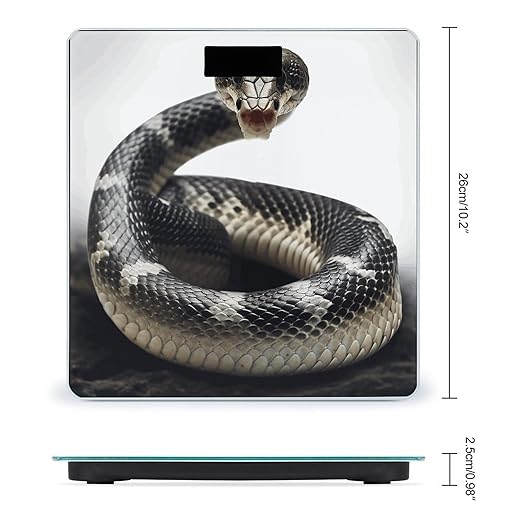 Cobra Snake Scale for Body Weight Safe Rounded Corners Tempered Glass Digital Bathroom Scale LED Display 400lb Capacity Weight Scales with High Precision Sensors