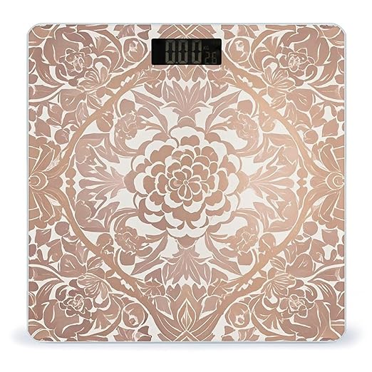 Rose Gold Wallpaper Scale for Body Weight Accurate Digital Bathroom Scale Toughened Glass High Precision Scales Smart Weight Scales with Large LCD Backlight Display Weighing Machine