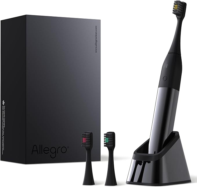 Allegro Luxury Premium Polished Metal Sonic Toothbrush M1Gunmetal Grey