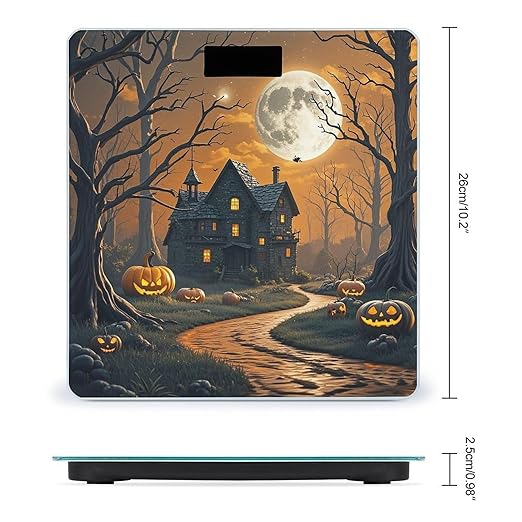 Spooky Halloween Scale for Body Weight Highly Accurate Digital Bathroom Body Scale Digital Bathroom Scales for People Anti-Slip Large LCD Display Smart Scales