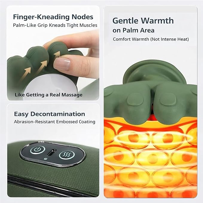 Neck Massager with Finger Kneading Deep Tissue Neck &amp Shoulder Massager 4D Palm-Kneading Massage with Heat Wearable Strap Gentle Warmth for Stress &amp Tension Relief