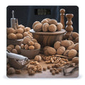 Walnut Nuts Scale for Body Weight Anti-Slip Tempered Glass Digital Bathroom Scales Clear LCD Display Weighing Scale Safe Rounded Corners Smart Scales