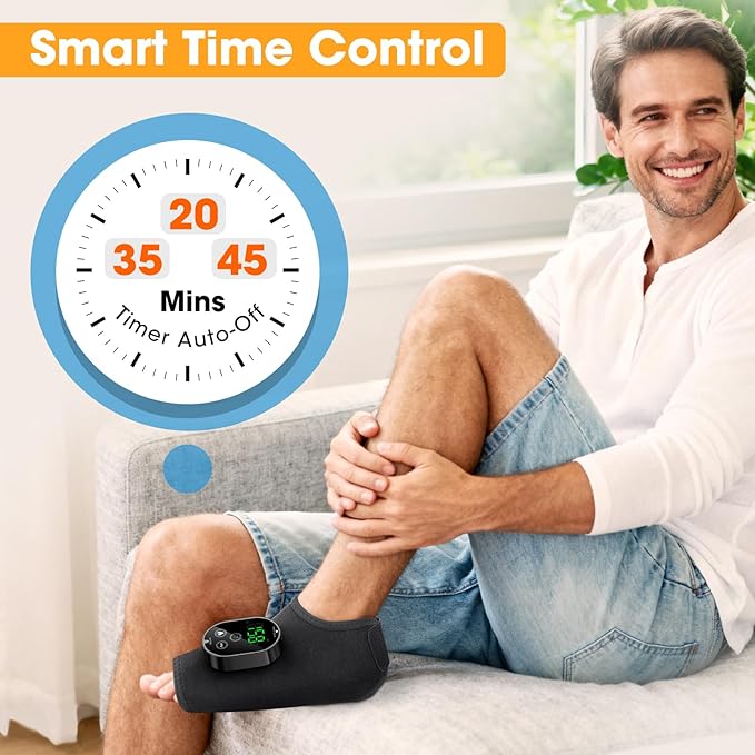 Cordless Ankle Heating Pad with MassageRechargeable Ankle Massager for Pain ReliefPortable Neuropathy Foot Massager