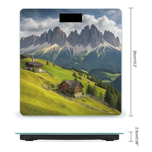 Surrounded by Mountains Scale for Body Weight Accurate Digital Bathroom Scale Toughened Glass High Precision Scales Smart Weight Scales with Large LCD Backlight Display Weighing Machine