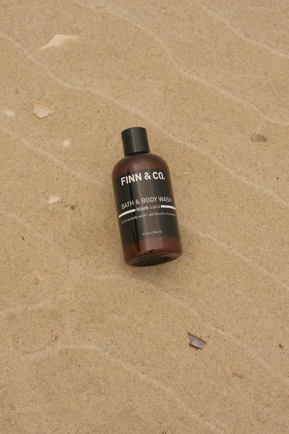 FINN &amp CO. Black Sand Body Wash Beach-Inspired Fragrance Hydrating &amp Moisturizing Aloe &amp Green Tea Soothes &amp Softens Skin Cruelty-Free Luxury Shower Essential For Men &amp Women
