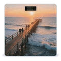 Digital Bathroom Scale for Body Weight Scale with Bright LCD Display High Accuracy Step-On Technology Auto On/Off Beach Sunset Ocean Waves Digital Scales 400 Lbs /180kg