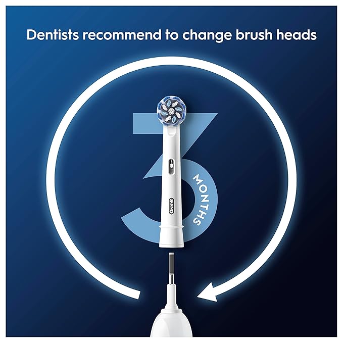 Oral-B Pro Sensitive Clean Electric Toothbrush Replacement Heads X-Shaped &amp Extra Soft Bristles for Gentle Brushing &amp Plaque Removal Pack of 4 Toothbrush Heads White
