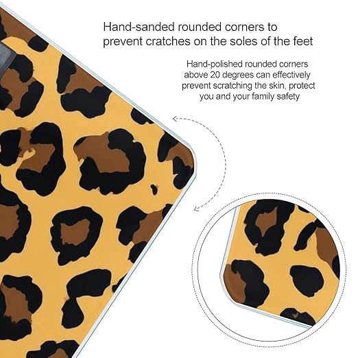 Smart Scale for Body Weight Automatic Switch Digital Bathroom Weighing Scale Leopard Skin Texture Print