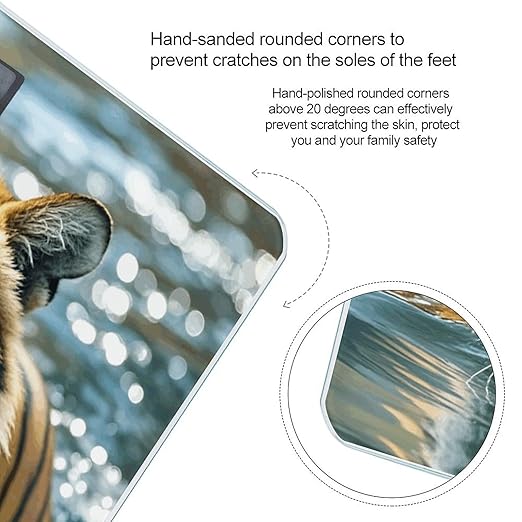 Tiger Swims in The Water Scale for Body Weight Digital Bathroom Scale Accurate Smart Weight Scales with Large Display Weighing Machine High Precision Scales