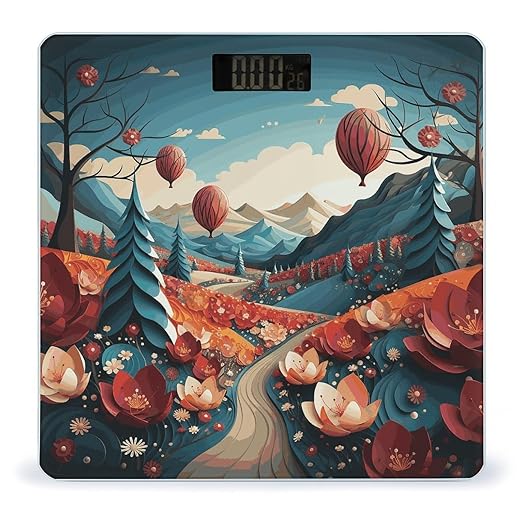 Paper Cutting Painting Scale for Body Weight Anti-Slip Digital Bathroom Scale Sturdy Toughened Glass Weighing Scales High Precision Safe Rounded Corners Smart Scales