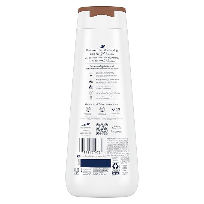 Dove Body Wash Restoring Coconut &amp Cocoa Butter 4 Count