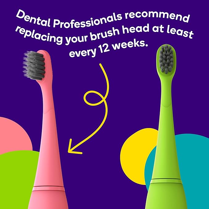 BURST Genuine Replacement Heads for Kids Electric Toothbrush (Pink/3 Pack) | Perfect Fit | Ultra Soft Bristles | 9 Months of Supply