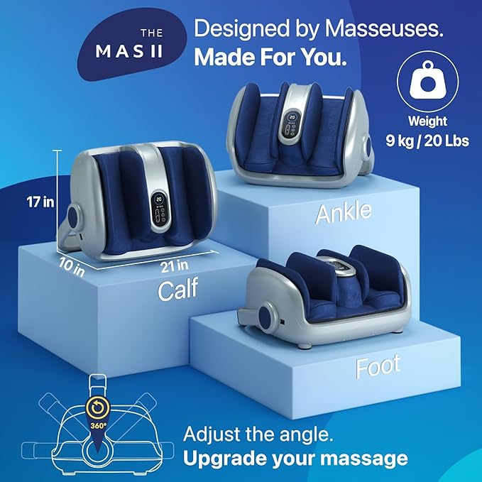 MIKO Shiatsu Foot Massager for Circulation &amp Pain Relief - Deep Tissue Kneading Heat Therapy for Plantar Fasciitis Neuropathy Diabetics - Fits Up to Size 15