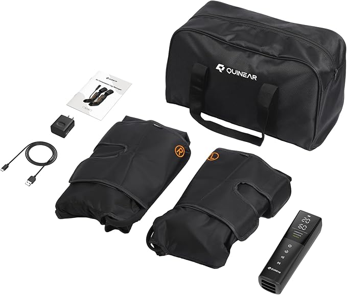 QUINEAR Advanced Full Leg Air Compression Massage Leg and Foot Massager with Remote Foot Calf &amp Thigh Massager for Swollen Legs