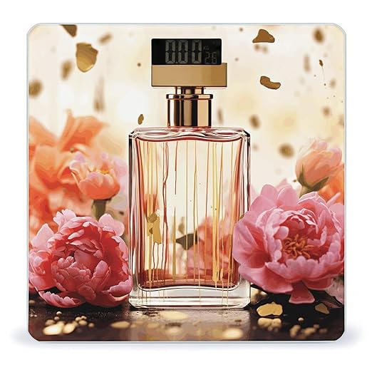 Fashion Perfume Bathroom Scale Large LCD Backlight Display Digital Scale Rounded Corners Body Scales Automatic Power On/Off Bathroom Scales for Home Bedrooms