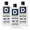 Duke Cannon Midnight Swim Body Wash - Thick High Viscosity Men's Body Wash Exfoliating and Moisturizing Formula Sea Grass and Sandalwood Scents 17.5 oz (3 Pack)