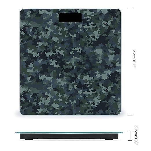 Camo Pattern Scale for Body Weight Accurate Digital Bathroom Scale Toughened Glass High Precision Scales Smart Weight Scales with Large LCD Backlight Display Weighing Machine
