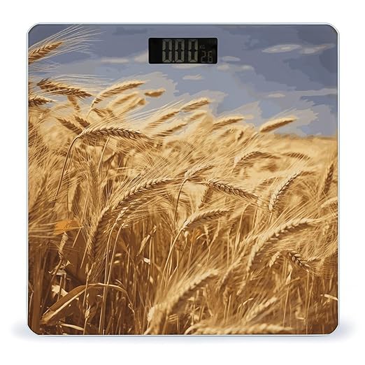 Wheat Harvest Scale for Body Weight Anti-Slip Sturdy Tempered Glass Weighing Machine Highly Digital Accurate Bright LCD Bathroom Scale for Household Gift