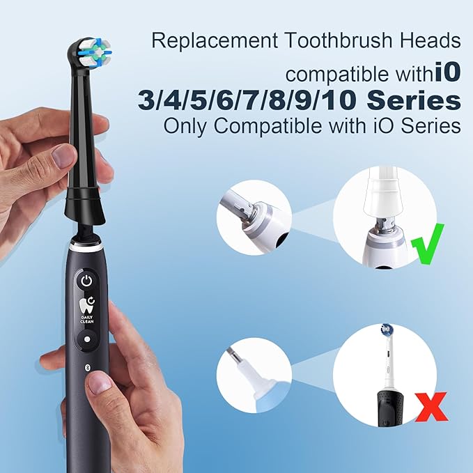 iO Replacement Heads Compatible with Oral B iO 3 4 5 6 7 8 9 10 Series Electric ToothbrushIO Toothbrush Heads Compatible with Oral B iOMedium-Hard bristles Care for Your Teeth
