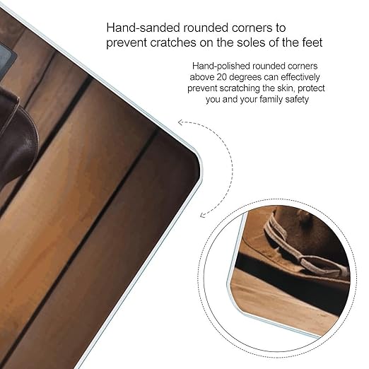 Cowboy Black Hat Western Boots Digital Bathroom Scale Fashion Unique Weight Scale BMI Anti-Slip Precision Weighing Scales Suitable for Home Bedrooms Use and Gift