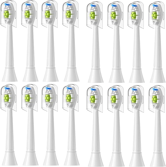 4/8/12/16pcs Replacement Toothbrush Heads Compatible for PhilipsReplacement Electric Brush Head 4100 6500 6100 7500 5300 1100(16pcs White)