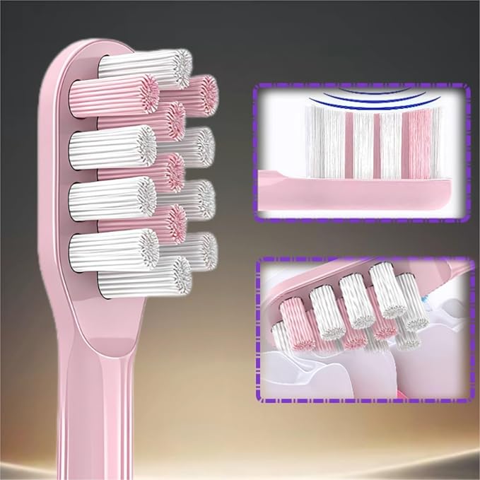 Electric Toothbrush Replacement Brush Heads - Compatible for Panasonic EW-DE92 EW-DL84 EW-DL83 EW-DL82(6 Pink Brush Heads)