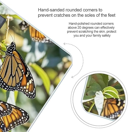 Monarch Butterflies Scale for Body Weight Accurate Digital Bathroom Scale Toughened Glass High Precision Scales Smart Weight Scales with Large LCD Backlight Display Weighing Machine
