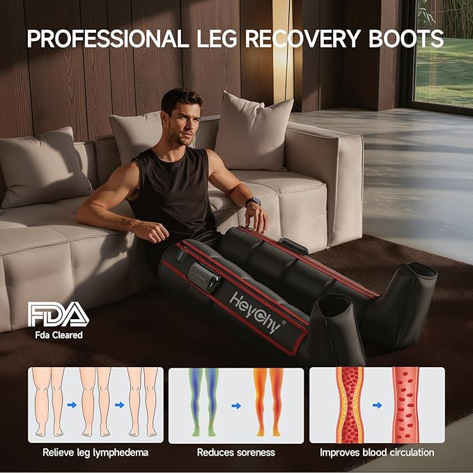 Cordless Leg Recovery Boots Air Compression Massager System with Sequential Therapy - 5 Pressure Levels for Fast Muscle Recovery Pain Relief &amp Circulation - for Athletes Home Use (Small)