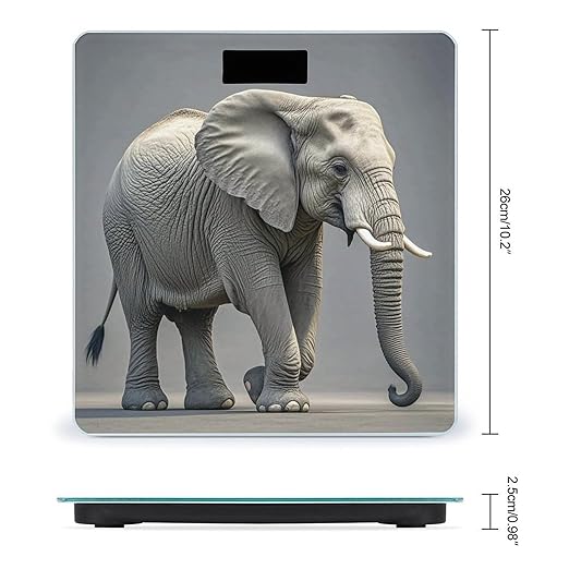 Elephant Scale for Body Weight Accurate Digital Bathroom Scale Toughened Glass High Precision Scales Smart Weight Scales with Large LCD Backlight Display Weighing Machine